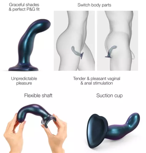 Plug Silikon Snaky Strap-On-Me M 14 x 3,8cm Blau – 3/3