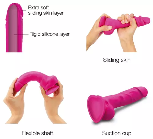 Dildo Sliding Skin Strap-On-Me S 13 x 3,7cm Rosa – 5/6