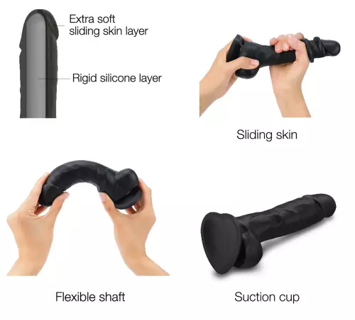 Dildo Sliding Skin Strap-On-Me XXL 16 x 4,4cm Schwarz – 5/7