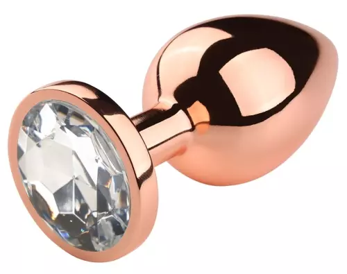 Anal-Schmuckplug PinkyGold L 8.5 x 4cm transparentes Juwel – 3/4