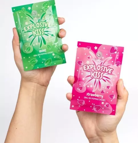 48er-Pack Funkelnde Bonbons Explosive Kiss Minze und Erdbeere – 3/5