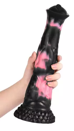 Tierisches Dildo BODULF 25 x 6cm Schwarz-Rosa – 2/6