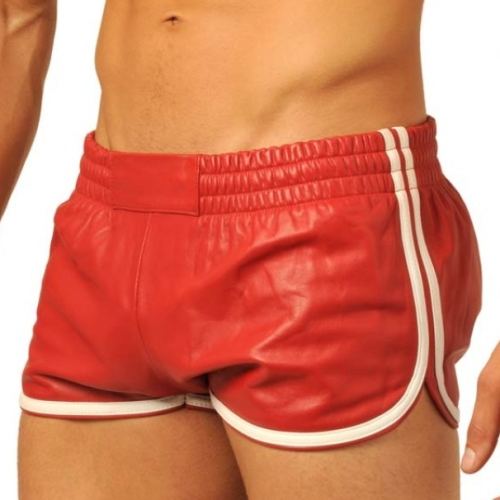 Leren broek Fist Rood-Wit