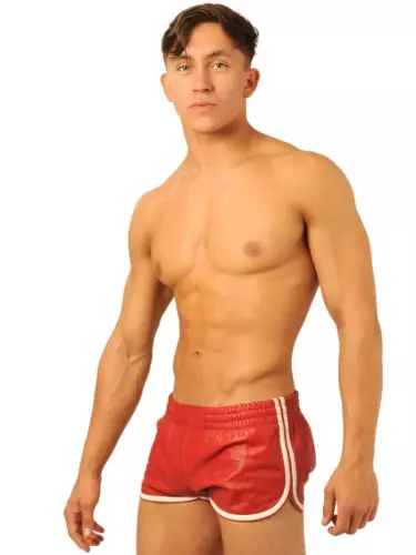 Lederhose Fist Rot-Weiß – 3/5