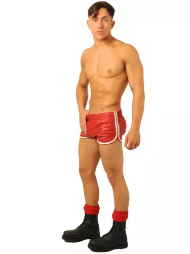Lederhose Fist Rot-Weiß – 4/5
