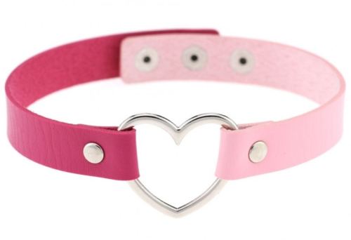 Heart Duo Choker Pink-Fuchsia