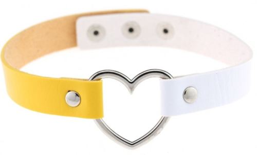 Heart Duo Choker Yellow-White