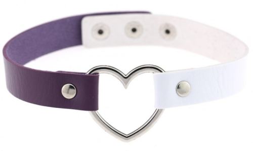 Heart Duo Choker Purple-White