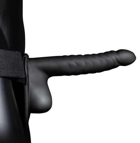 Hollow Strap Ribbed Strap-On Dildo 16 x 4cm