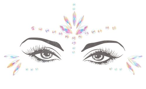 Phosphorescent Face Rhinestone Stickers Glow Jewelry