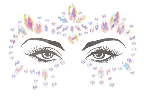 Phosphorescent Eye Contour Rhinestone Stickers Glow Jewelry