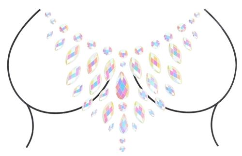 Phosphorescent Rhinestone Décolletage Stickers Glow Chest