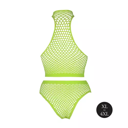 Set Bustier und Slip Netzstoff Neongrün – 14/14