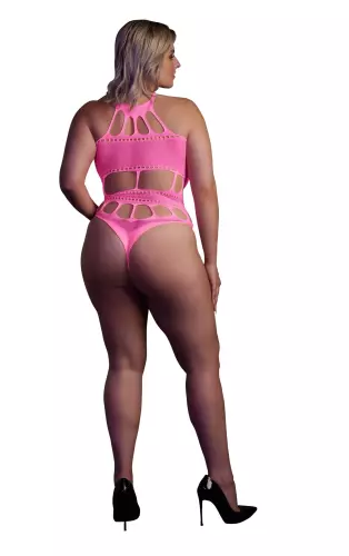 Body mit griechischem Ausschnitt Neonrosa – 4/14