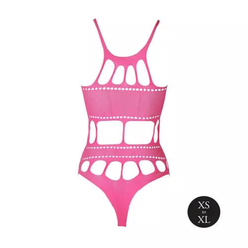 Body mit griechischem Ausschnitt Neonrosa – 8/14