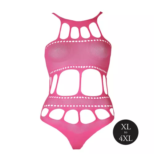 Body mit griechischem Ausschnitt Neonrosa – 13/14