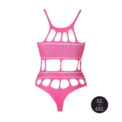 Body mit griechischem Ausschnitt Neonrosa – 14/14