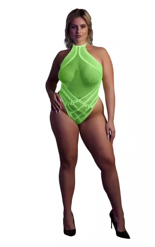 Netzstoff-Body Rückenfreier Neongrün – 3/14
