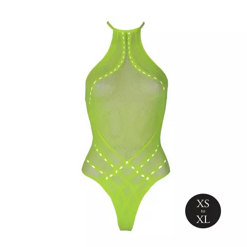 Netzstoff-Body Rückenfreier Neongrün – 10/14