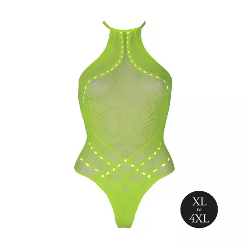 Netzstoff-Body Rückenfreier Neongrün – 12/14