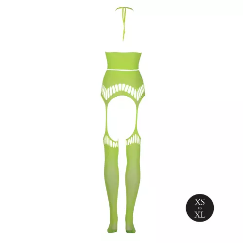 Set Rückenfreier Bustier und Strumpfhalter 2-teilig Neongrün – 7/14