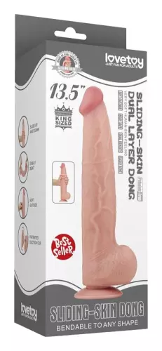 Realistischer Dildo mit Hodensäcken Sliding Skin 26 x 6cm – 2/8