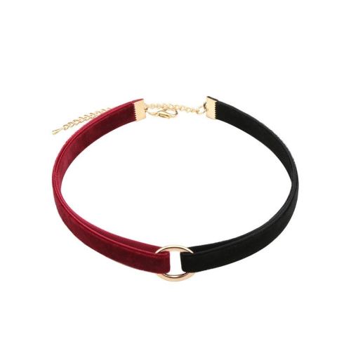 VELVET DUO Choker Black-Red