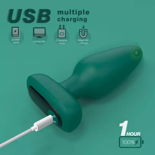 Vibrierende Plug Silikon Visual 10 x 4,2cm Grün – 2/2