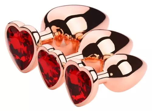 Gold Heart S Anal Jewel Plug 6 x 2.7 cm Red – 2/2