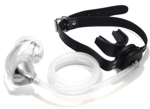 Urinal Gag with Soft Cage Black
