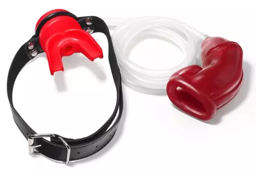 Urinal Knebel mit weicher Käfig Rot – 2/2