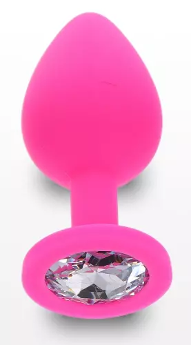 Plug Bijou Diamond Booty M 7 x 3,5cm Rose – 3/4