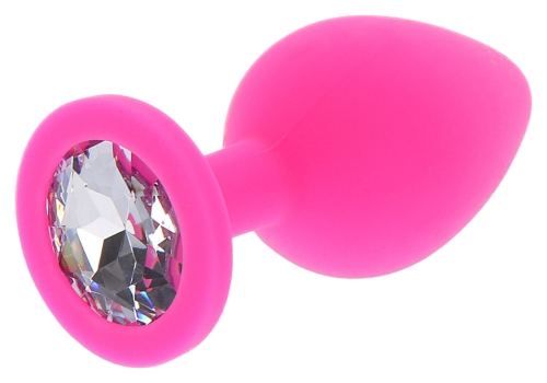 Jewelled plug Diamond Booty L 9 x 4cm Rose