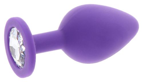 Jewelled plug Diamond Booty M 7 x 3.5cm Violet