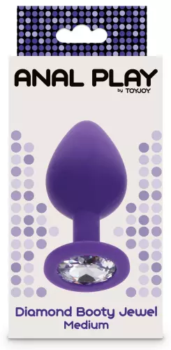 Plug Bijou Diamond Booty M 7 x 3,5cm Violet – 2/4