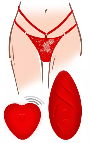 Klitoris-Stimulator mit Spitzenhöschen Divine Panty Rot – 3/9