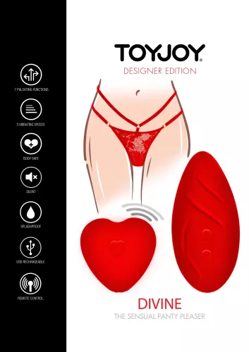 Klitoris-Stimulator mit Spitzenhöschen Divine Panty Rot – 8/9