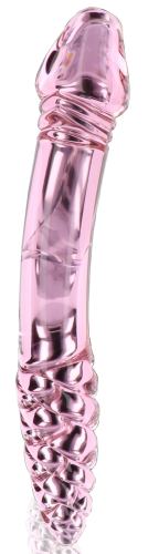 Glass Dildo Rhinestone Scepter 23 x 3.6cm Pink
