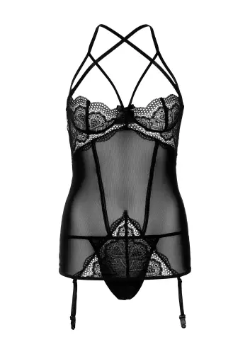 Strumpfgürtel mit String Lace and Mesh Schwarz – 7/7