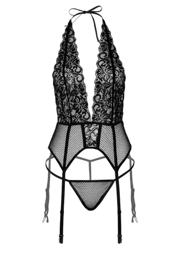 Strumpfgürtel String Lace and Net Cami Garter Schwarz – 7/7