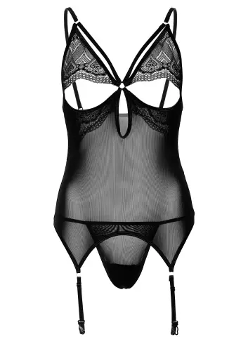 Body Strumpfgürtel String Lace and Mesh Schwarz – 8/8