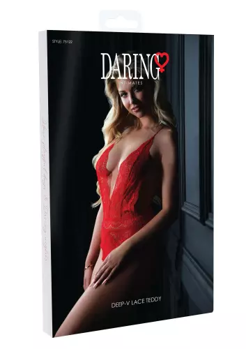 Body Deep-V Lace Rood – 8/9