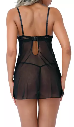 Negligé String Underwire Sheer Schwarz – 2/8