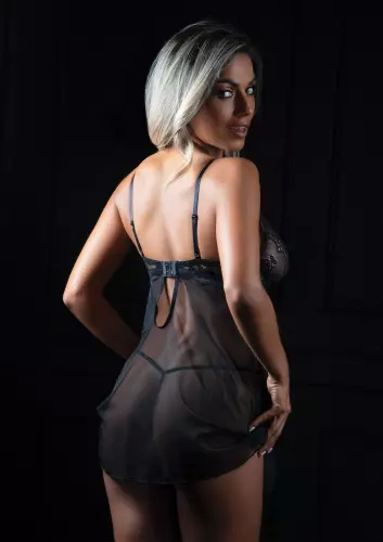 Negligé String Underwire Sheer Schwarz – 6/8
