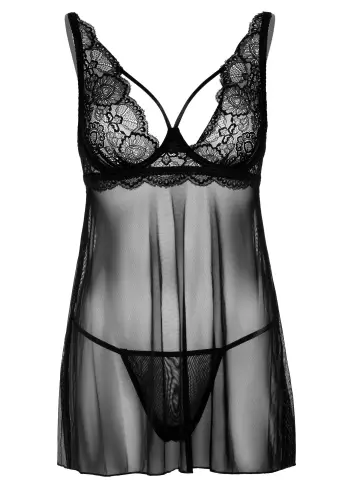 Negligé String Underwire Sheer Schwarz – 8/8