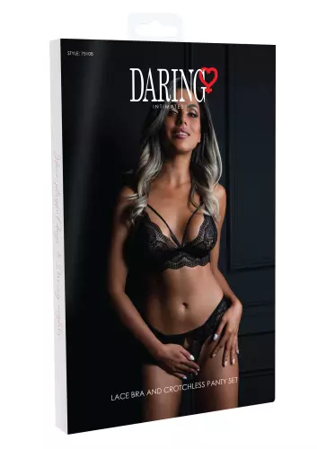 Lace Bra 2-teiliges Set Schwarz – 7/8