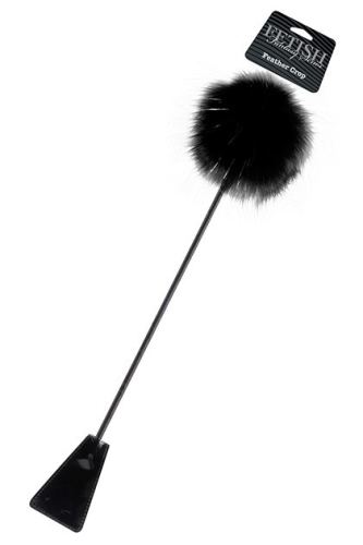 Gerte Feather Crop Schwarz 50 cm