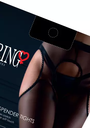 Strumpfhose mit rückseitiger Öffnung Satin Touch Suspender Schwarz – 10/10