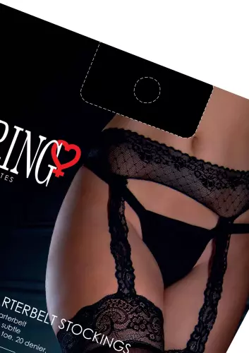 Strümpfe mit Strumpfhalter-Effekt Satin Touch Schwarz – 10/10