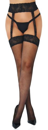 Black Fishnet Garterbelt Tights